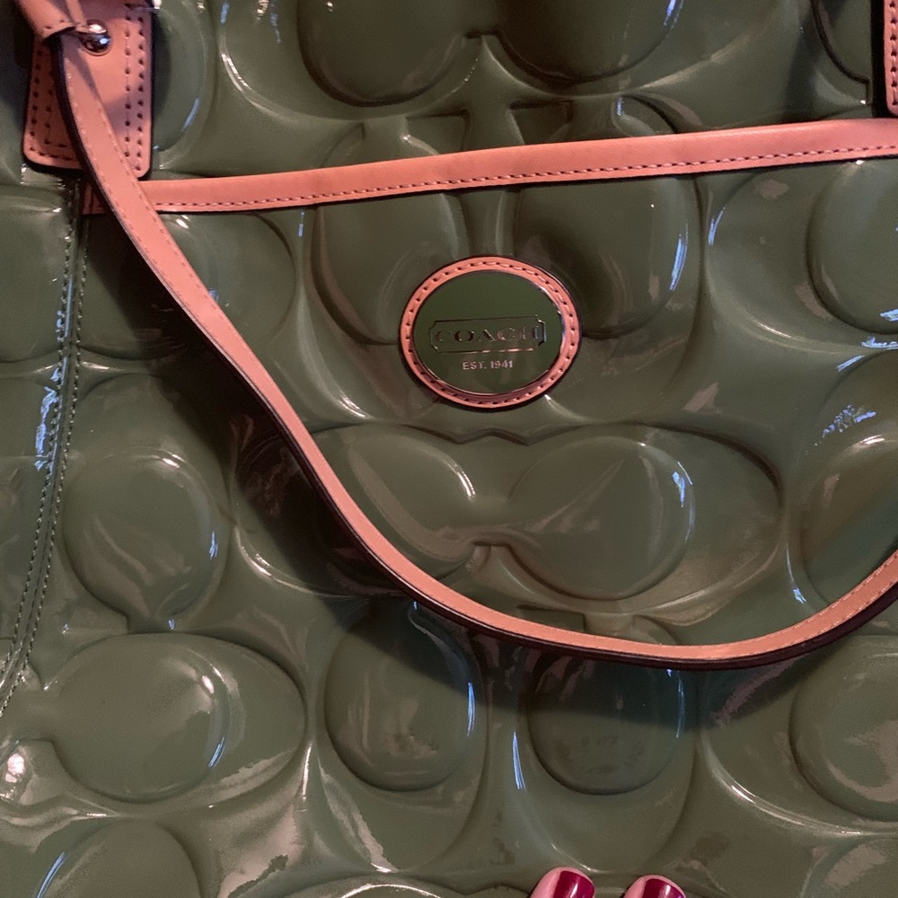 Green Patent Leather Coach bag